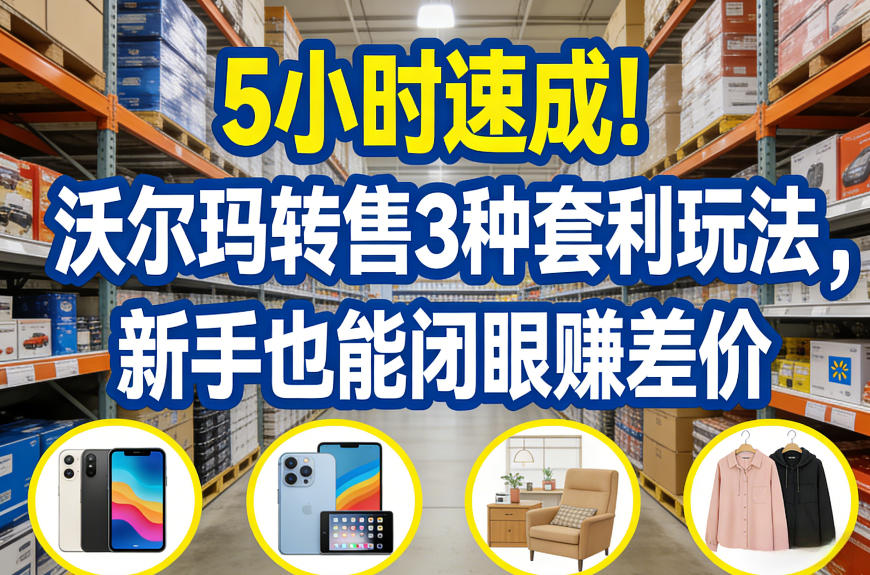 5小时速成！沃尔玛转售3种套利玩法，新手也能闭眼賺差价-Scorpio丨网创