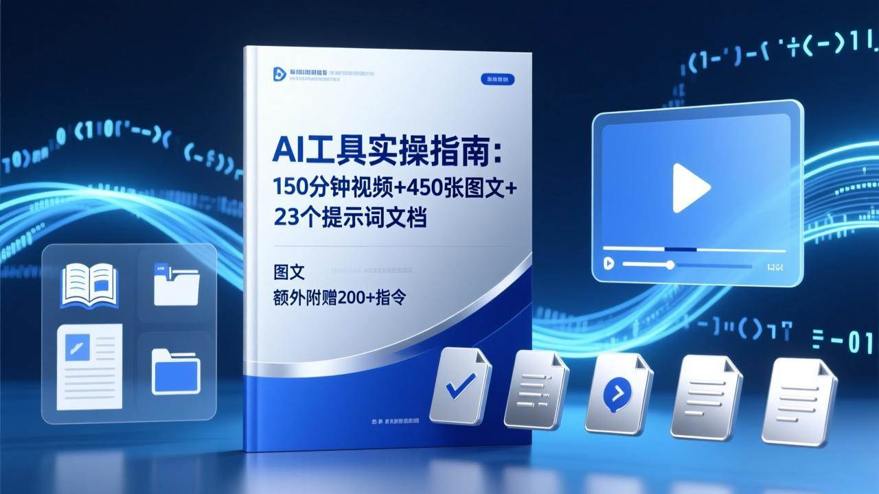 (17504期)AI工具实操指南:150分钟视频+450张图文+23个提示词文档,额外附赠200+指令-Scorpio丨网创