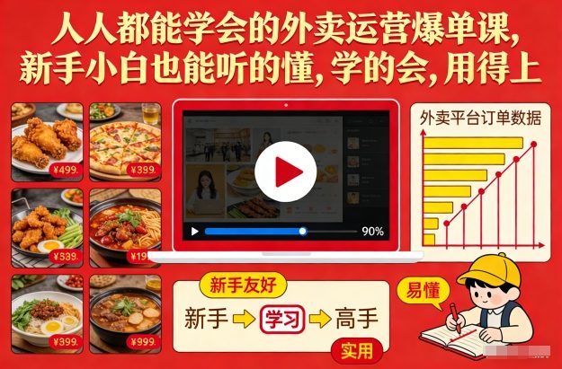 人人都能学会的外卖运营爆单课，新手小白也能听的懂，学的会，用得上-Scorpio丨网创