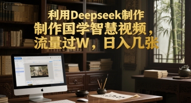 利用Deepseek制作国学智慧视频，流量过W，日入几张-Scorpio丨网创