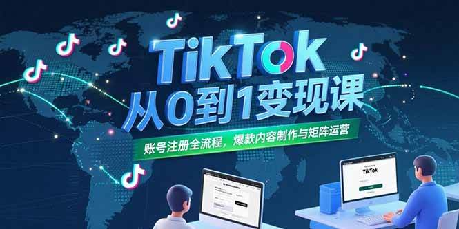 (15346期)TikTok从0到1变现课,账号注册全流程,爆款内容制作与矩阵运营-Scorpio丨网创