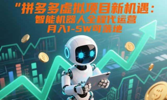拼多多虚拟项目新机遇：智能机器人全程代运营，月入1-5W可落地【揭秘】-Scorpio丨网创