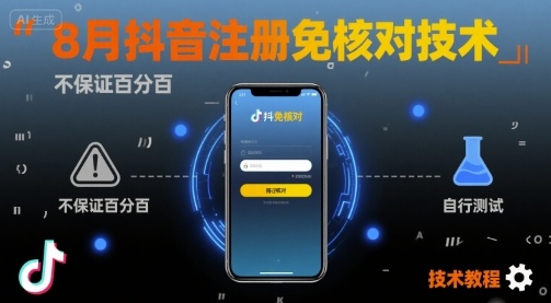 8月抖音注册免核对技术,不保证百分百,自测-Scorpio丨网创