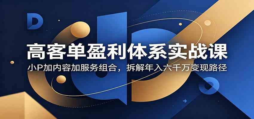 高客单盈利体系实战课:小P加内容加服务组合,拆解年入六千万变现路径-Scorpio丨网创