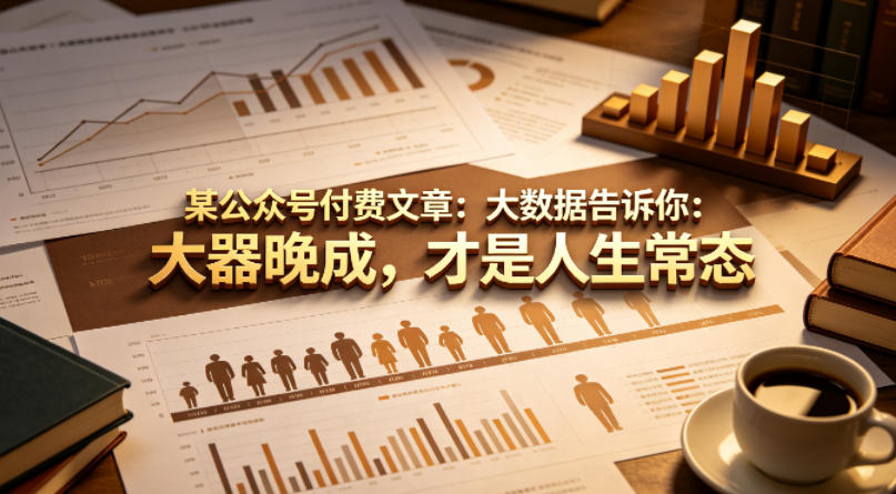 某公众号付费文章：大数据告诉你：大器晚成，才是人生常态-Scorpio丨网创