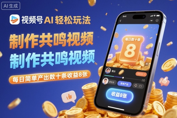 视频号AI轻松玩法，制作共鸣视频，每日简单产出数十条收益8张-Scorpio丨网创