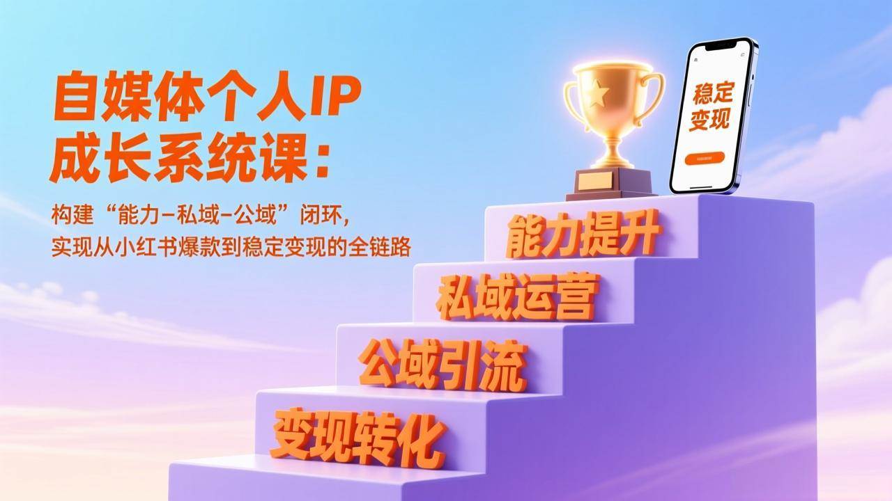 (17192期)自媒体个人IP成长系统课:构建“能力-私域-公域”闭环,实现从小红书爆款到稳定变现的全链路-Scorpio丨网创