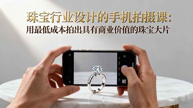 (16385期)珠宝行业设计的手机拍摄课:用最低成本拍出具有商业价值的珠宝大片!-Scorpio丨网创