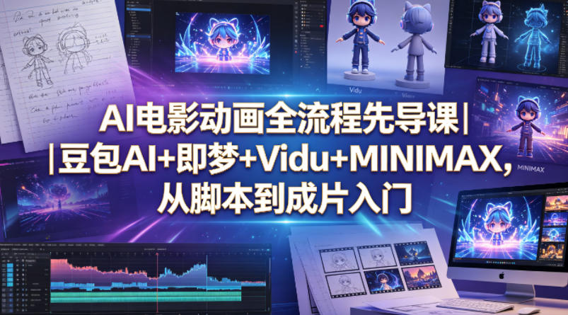 AI电影动画全流程先导课｜豆包AI+即梦+Vidu+MINIMAX，从脚本到成片入门-Scorpio丨网创