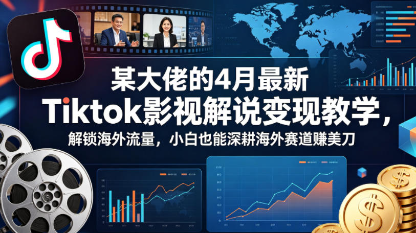 某大佬的4月最新Tiktok影视解说变现教学，解锁海外流量，小白也能深耕海外赛道賺美刀（更新）-Scorpio丨网创