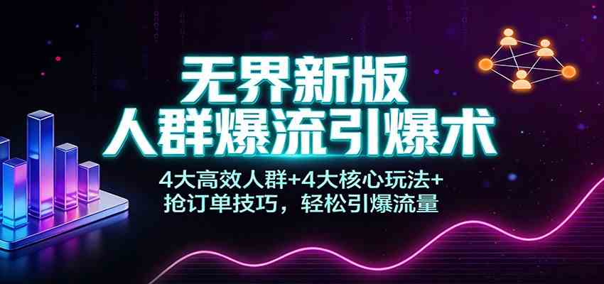 无界新版人群爆流引爆术：4大高效人群+4大核心玩法+抢订单技巧，轻松引爆流量-Scorpio丨网创
