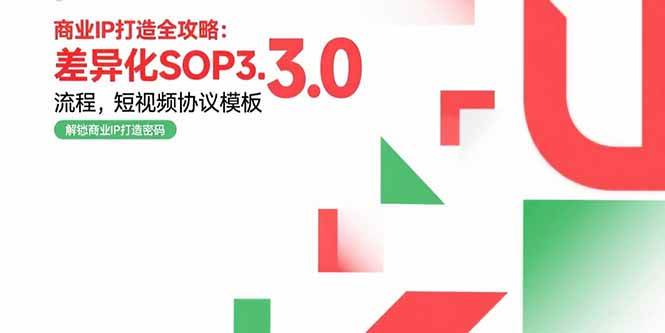 (15486期)商业IP打造全攻略:差异化SOP3.0流程,短视频协议模板,婚恋项目实战案例-Scorpio丨网创