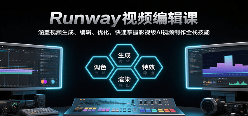 Runway视频编辑课，涵盖视频生成、编辑、优化，快速掌握影视级AI视频制作全栈技能-Scorpio丨网创