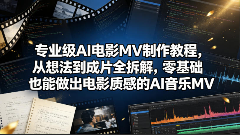 专业级AI电影MV制作教程，从想法到成片全拆解，零基础也能做出电影质感的AI音乐MV-Scorpio丨网创