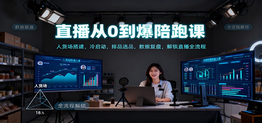 直播从0到爆陪跑课：人货场搭建，冷启动，排品选品，数据复盘，解锁直播全流程-Scorpio丨网创