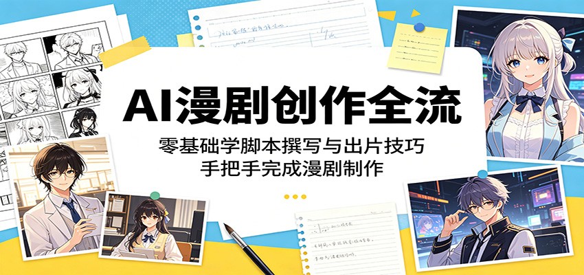 AI漫剧创作全流：零基础学脚本撰写与出片技巧，手把手完成漫剧制作-Scorpio丨网创