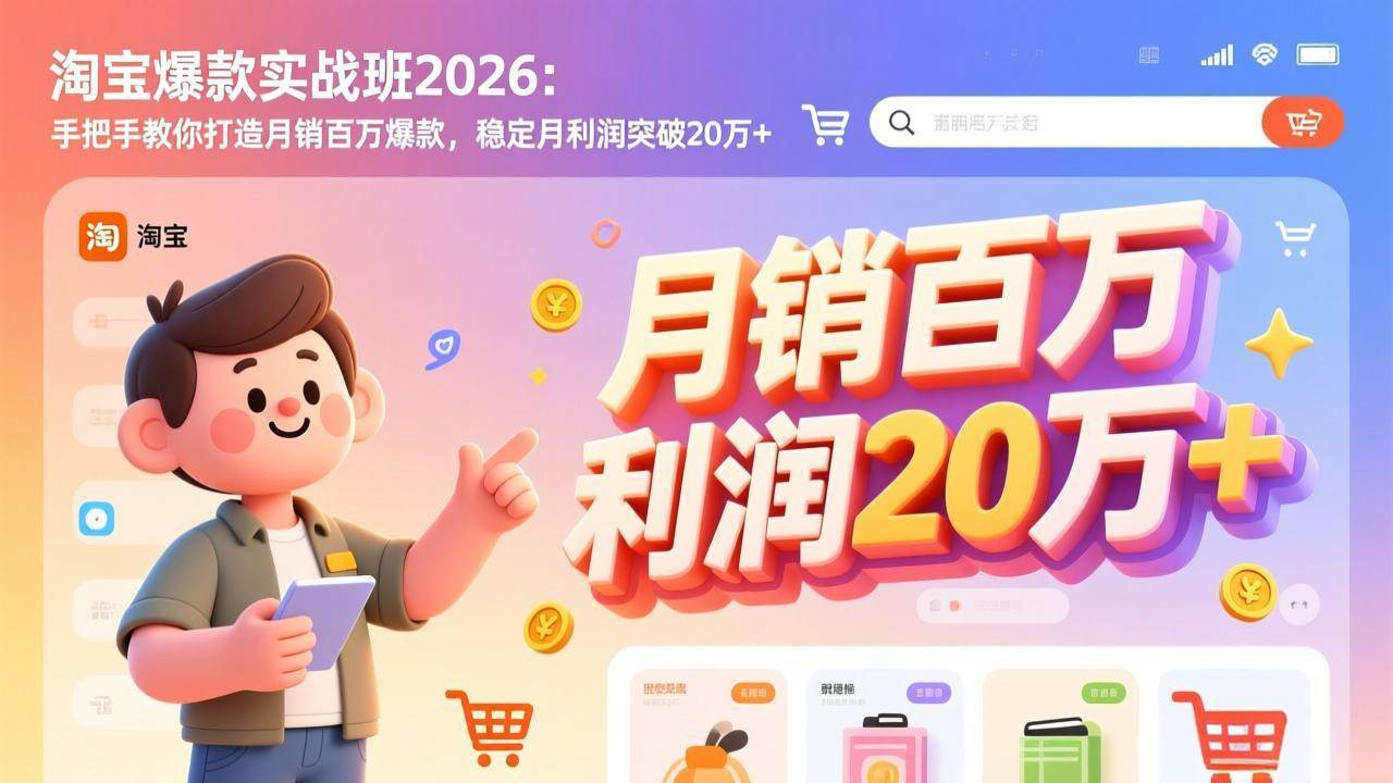(17401期)淘宝爆款实战班-2026年2月更新:手把手教你打造月销百万爆款,稳定月利润突破20万+-Scorpio丨网创