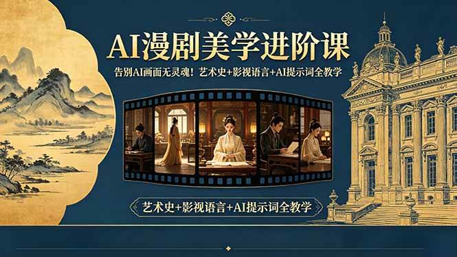 （18480期）告别AI画面无灵魂！AI漫剧美学进阶课，艺术史+影视语言+AI提示词全教学-Scorpio丨网创