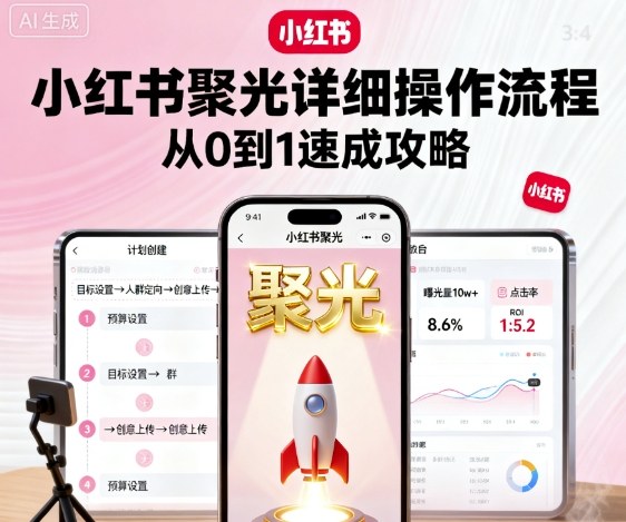 小红书聚光详细操作流程,小红书聚光从0到1速成攻略-Scorpio丨网创