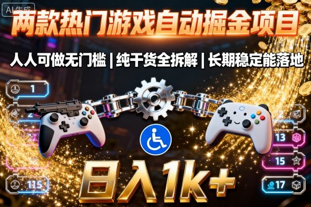两款热门游戏自动掘金项目,人人可做无门槛,纯干货全拆解,长期稳定能落地,日入1k+【揭秘】-Scorpio丨网创
