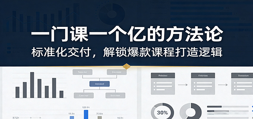 一门课一个亿的方法论:标准化交付,解锁爆款课程打造逻辑-Scorpio丨网创