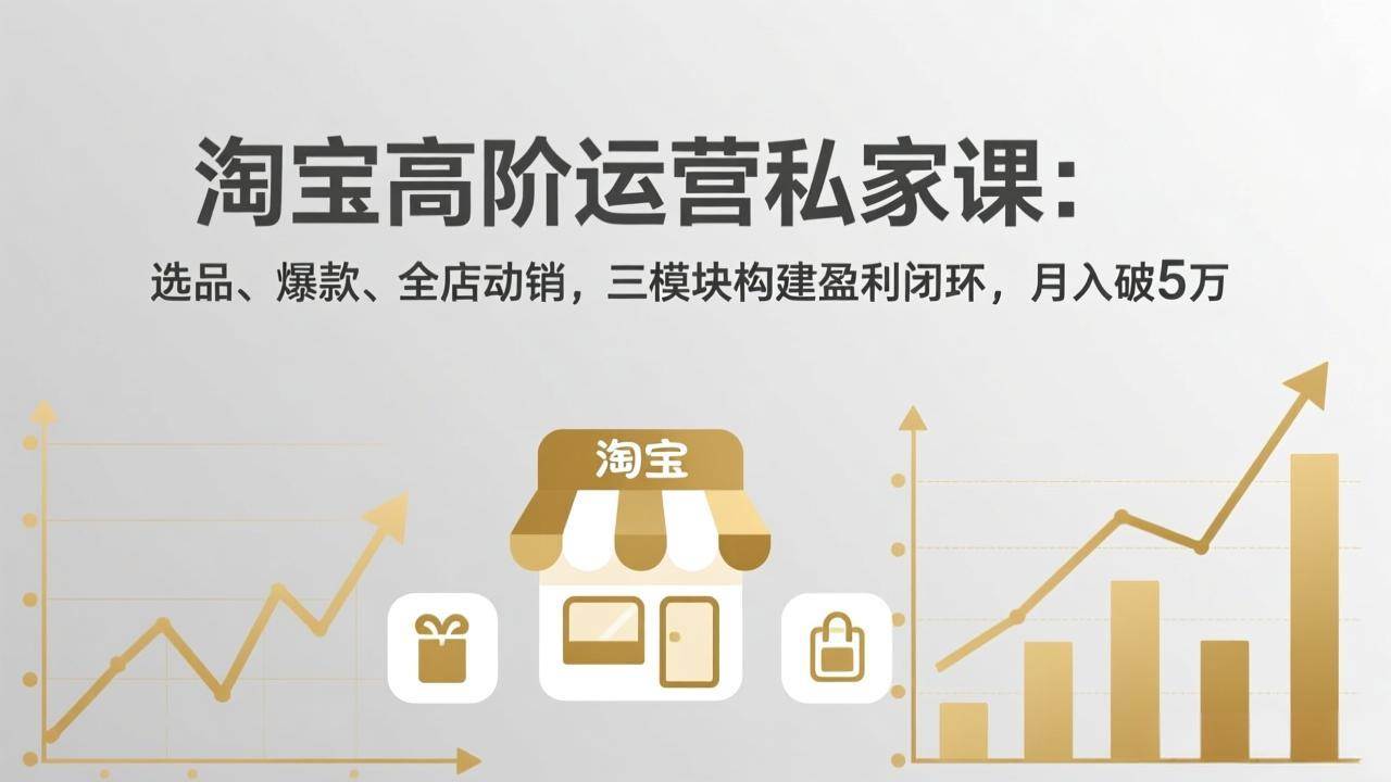 （17944期）淘宝高阶运营私家课（更新26年4月）：选品、爆款、全店动销，三模块构建盈利闭环，月入破5万-Scorpio丨网创