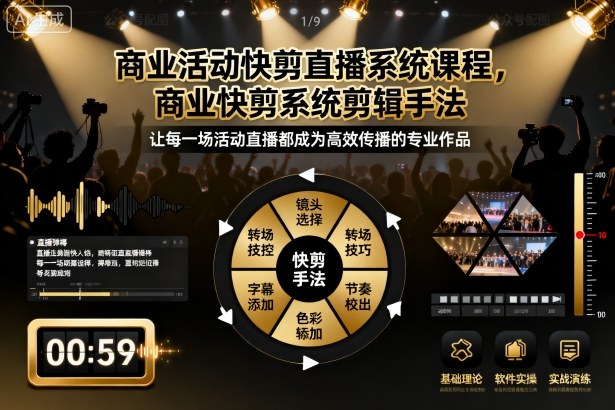 商业活动快剪直播系统课程,商业快剪系统剪辑手法-Scorpio丨网创