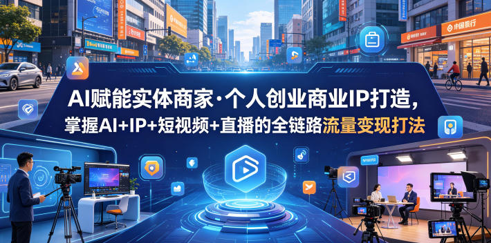 AI赋能实体商家·个人创业商业IP打造，掌握AI+IP+短视频+直播的全链路流量变现打法-Scorpio丨网创