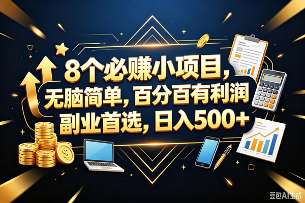 （18530期）9个必赚钱的小项目，百分百赚米，无脑简单，副业首选，日入399+-Scorpio丨网创