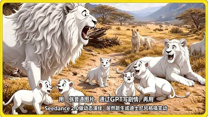 （18137期）用一张普通图片，通过GPT写剧情，再用Seedance 2.0做动态演绎，居然能生成迪士尼风格搞笑动画-Scorpio丨网创