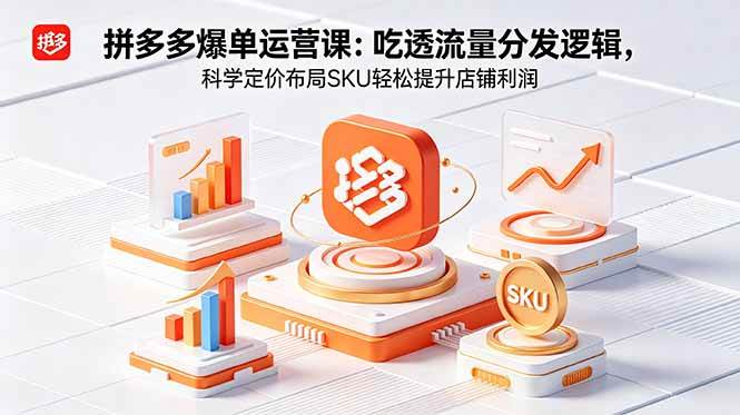 (18577期)拼多多爆单运营实战课:吃透流量分发逻辑,科学定价布局SKU轻松提升店铺利润-Scorpio丨网创
