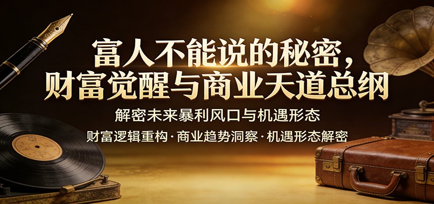 富人不能说的秘密，财富觉醒与商业天道总纲，解密未来暴利风口与机遇形态-Scorpio丨网创