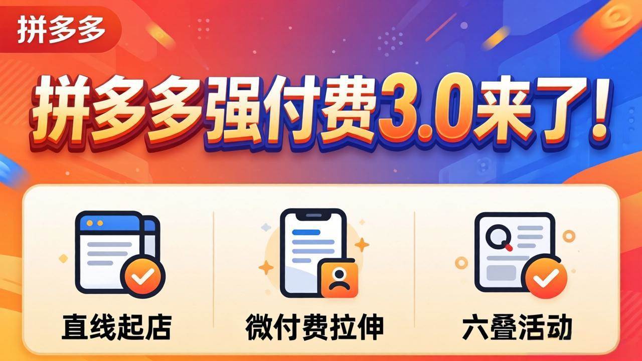 （18284期）拼多多强付费3.0来了（更新4月）直线起店+微付费拉伸+六叠活动，稳定起店破解流量瓶颈-Scorpio丨网创