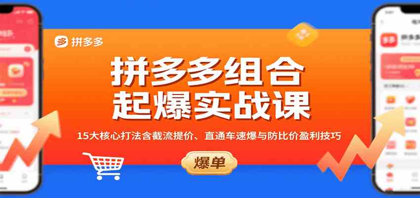 拼多多组合起爆实战课:15大核心打法含截流提价、直通车速爆与防比价盈利技巧-Scorpio丨网创
