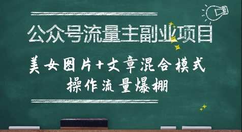 公众号流量主副业项目,美女图片+文章混合模式操作流量爆棚-Scorpio丨网创