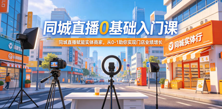 同城直播0基础入门课，同城直播赋能实体商家，从0-1助你实现门店业绩增长-Scorpio丨网创
