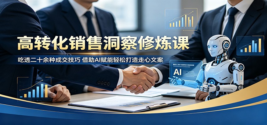 高转化销售洞察修炼课：吃透二十余种成交技巧，借助AI赋能轻松打造走心文案-Scorpio丨网创