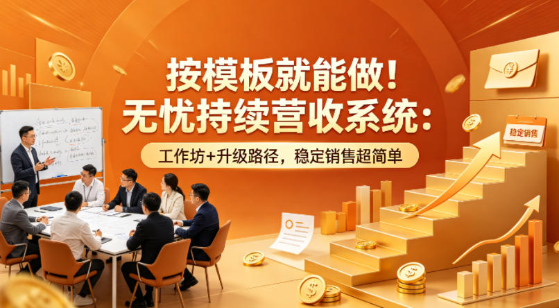 按模板就能做！无忧持续营收系统：工作坊+升级路径，稳定销售超简单【原创双语字幕】-Scorpio丨网创