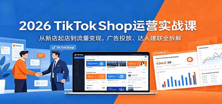 2026 TikTokShop运营实战课：从新店起店到流量变现，广告投放、达人建联全拆解-Scorpio丨网创
