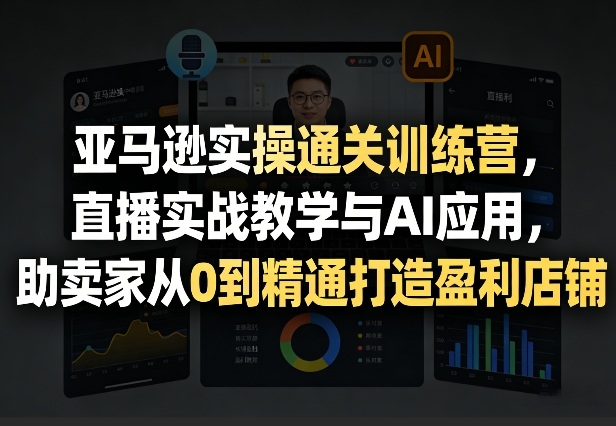 亚马逊实操通关训练营，直播实战教学与AI应用，助卖家从0到精通打造盈利店铺（更新4月29日）-Scorpio丨网创