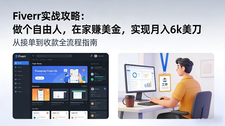 Fiverr实战攻略，做个自由人，在家賺美金，实现月入6k美刀-Scorpio丨网创