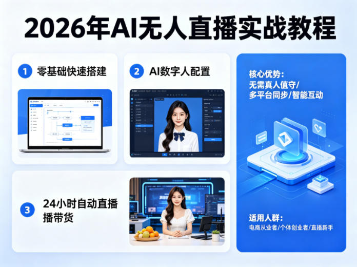 2026年AI无人直播实战教程，零基础也能快速搭建AI数字人无人直播间，实现24小时自动直播带货-Scorpio丨网创