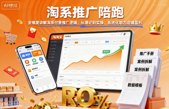 淘系推广陪跑,全维度讲解淘系付费推广逻辑,从理论到实操,系统化助力店铺盈利-Scorpio丨网创