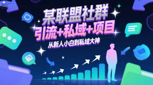 某联盟社群，引流+私域+项目，从新人小白到私域大神-Scorpio丨网创