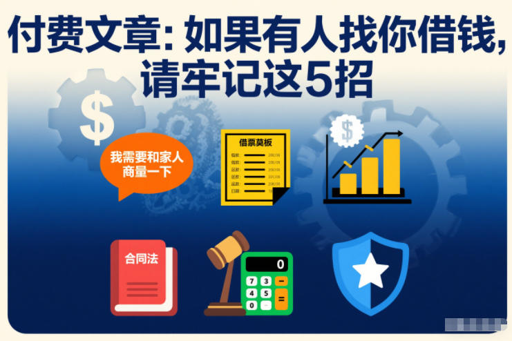 付费文章：如果有人找你借钱，请牢记这5招-Scorpio丨网创