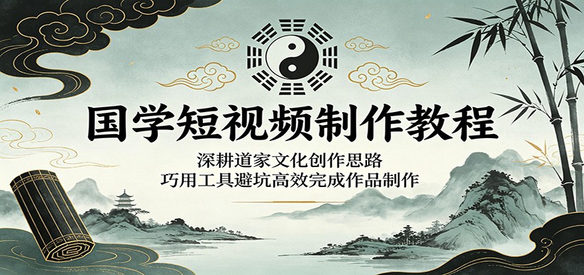 国学短视频制作教程：深耕道家文化创作思路，巧用工具避坑高效完成作品制作-Scorpio丨网创