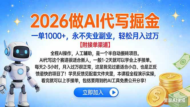 （16924期）2026做AI代写掘金，一单1000+，永不失业副业，轻松月入过万-Scorpio丨网创
