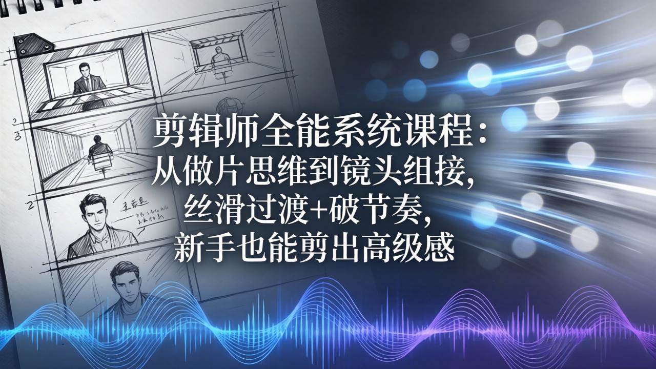 （18260期）剪辑师全能系统课程：从做片思维到镜头组接，丝滑过渡+破节奏，新手也能剪出高级感-Scorpio丨网创