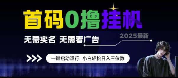 首码0撸挂G项目，无需实名无需看广告 一键启动运行，小白轻松日入三位数【揭秘】-Scorpio丨网创