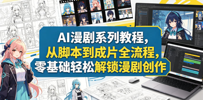 AI漫剧系列教程,从脚本到成片全流程,零基础轻松解锁漫剧创作-Scorpio丨网创